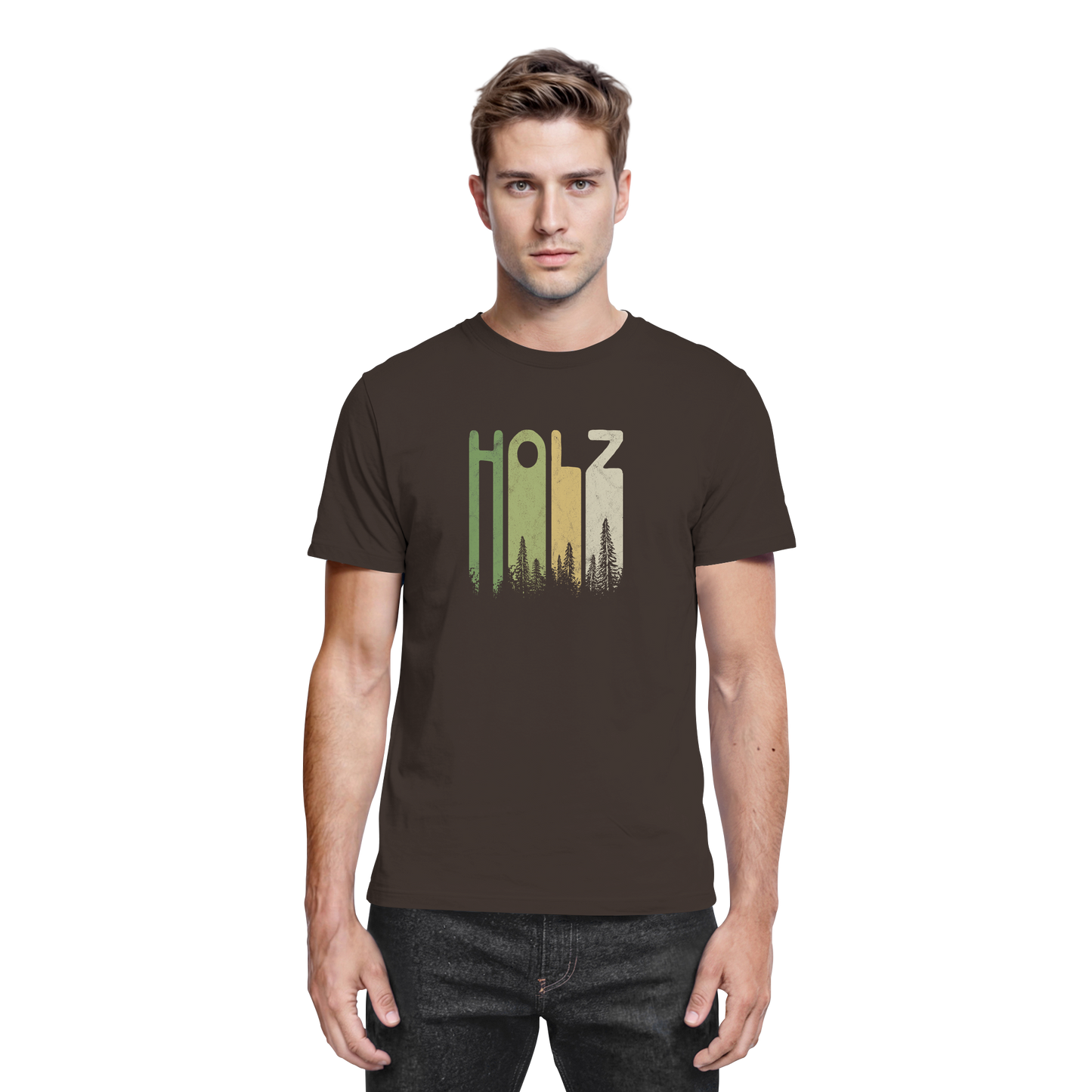 Holz Retro Wald Schriftzug - Premium Shirt