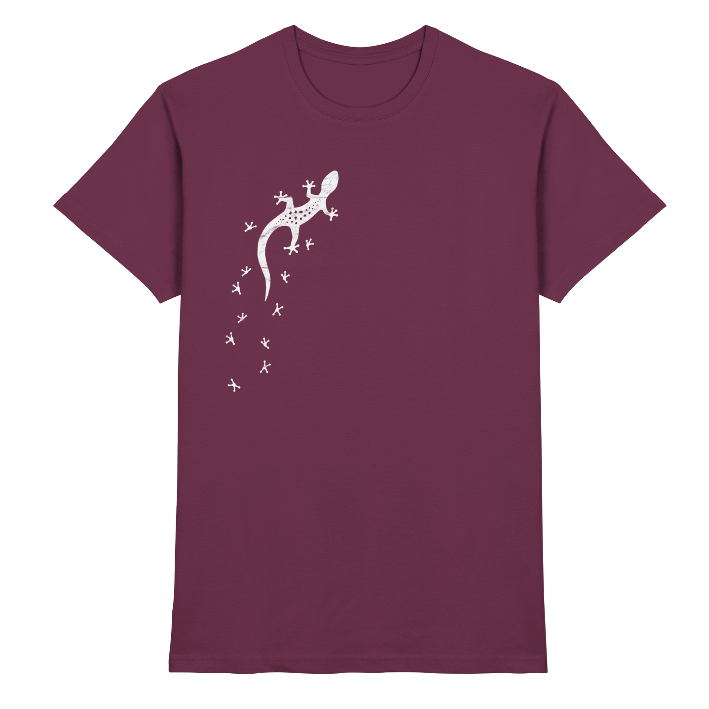 Gecko Eidechse Silhouette hell - Premium Shirt