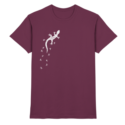 Gecko Eidechse Silhouette hell - Premium Shirt