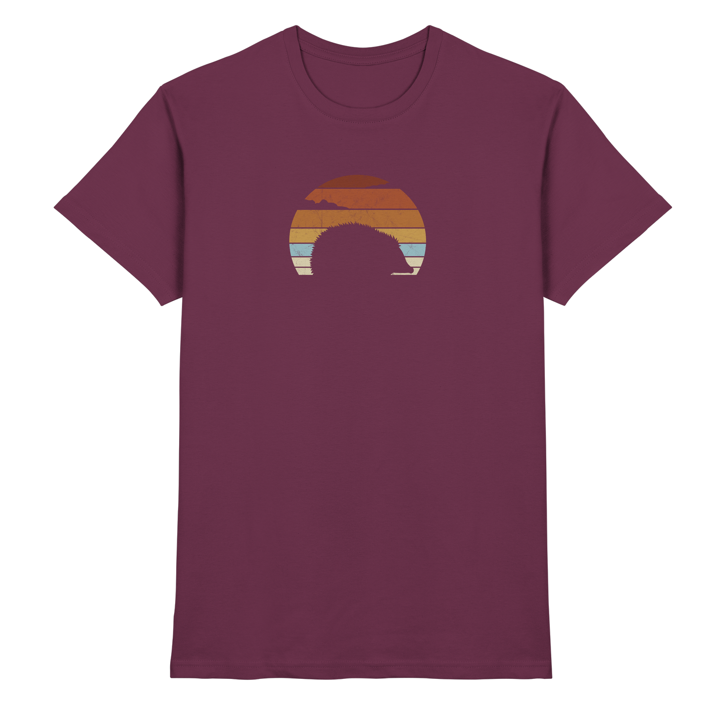 Retro Igel Silhouette im Sonnenuntergang - Premium Shirt