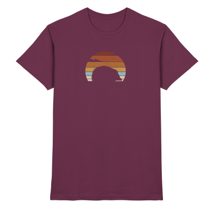 Retro Igel Silhouette im Sonnenuntergang - Premium Shirt