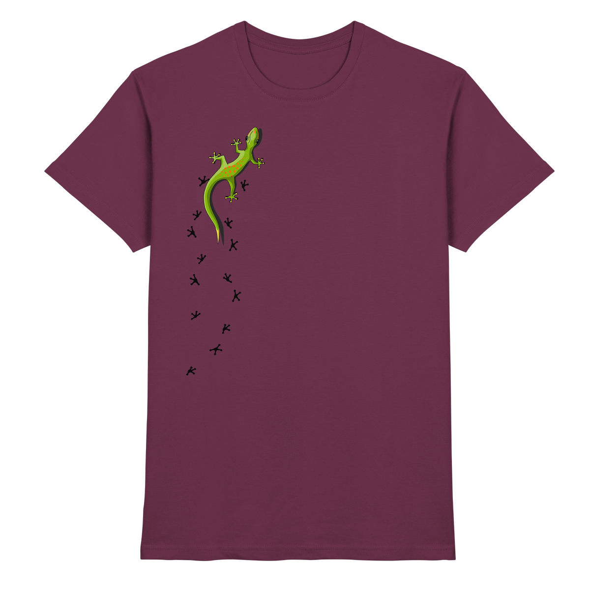 Kletternder Gecko mit Spuren - Premium Shirt