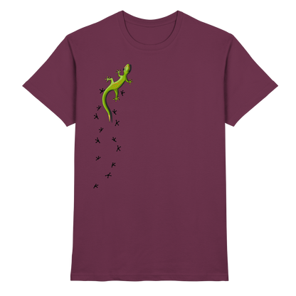 Kletternder Gecko mit Spuren - Premium Shirt