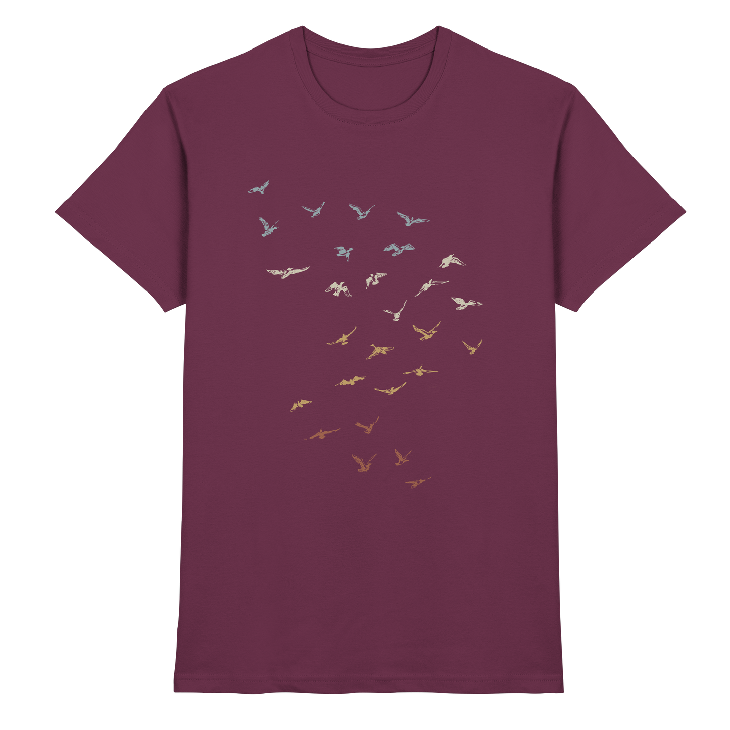 Retro Vogel Schwarm - Premium Shirt