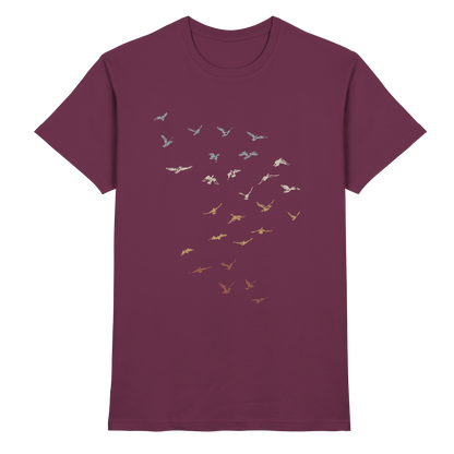 Retro Vogel Schwarm - Premium Shirt