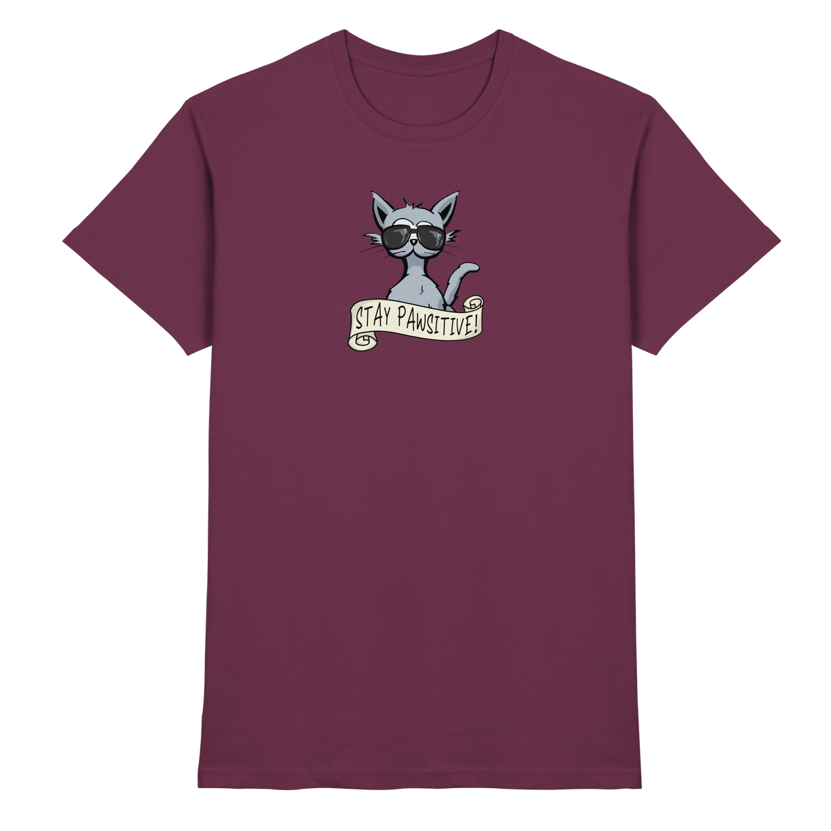 Stay Pawsitive Bleib lässig Hipster Katze - Premium Shirt