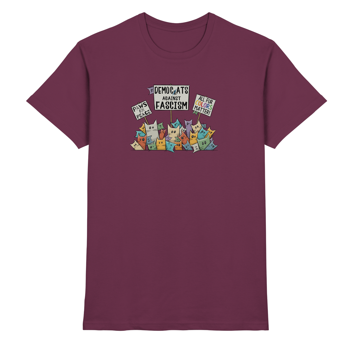 Demo-Katzen gegen Faschismus und für Vielfalt - Premium Shirt