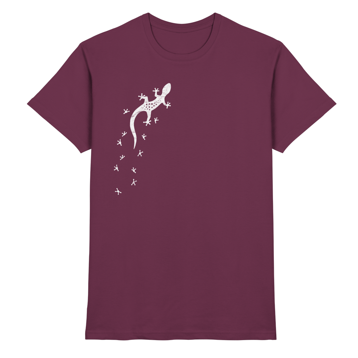 Gecko Eidechse Silhouette hell - Premium Shirt