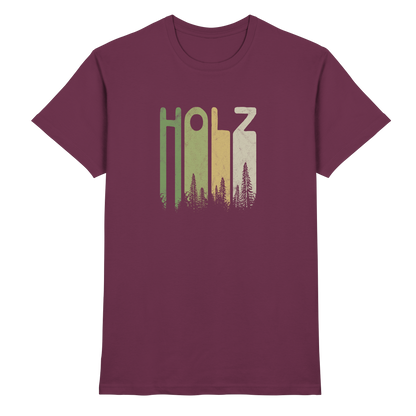 Holz Retro Wald Schriftzug - Premium Shirt