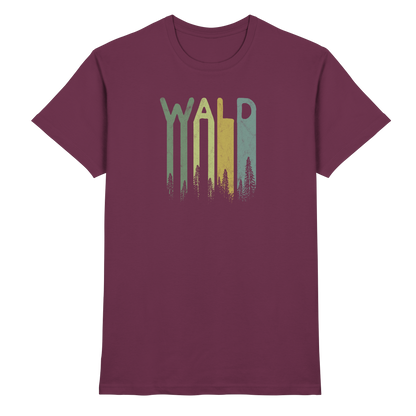 Wald Retro Forst Schriftzug - Premium Shirt