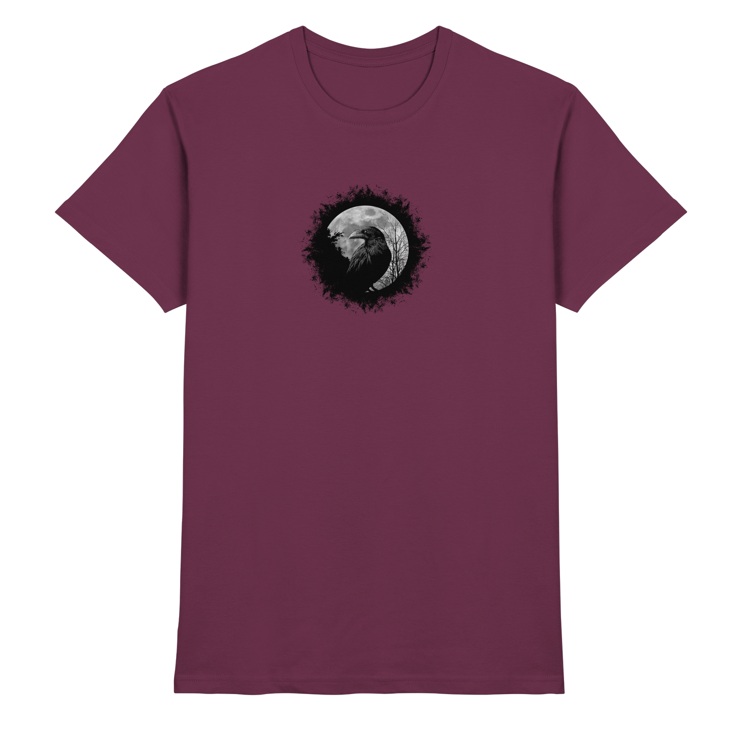 Schwarzer Rabe bei Vollmond  - Premium Shirt
