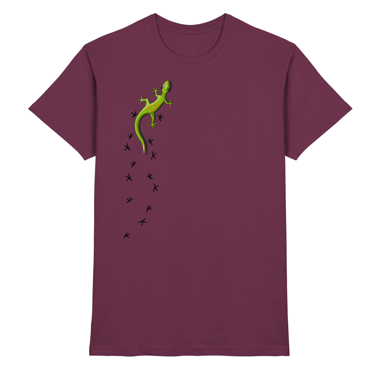 Kletternder Gecko mit Spuren - Premium Shirt