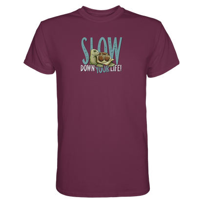 Slow Down Your Life Schildkröte - Premium Shirt
