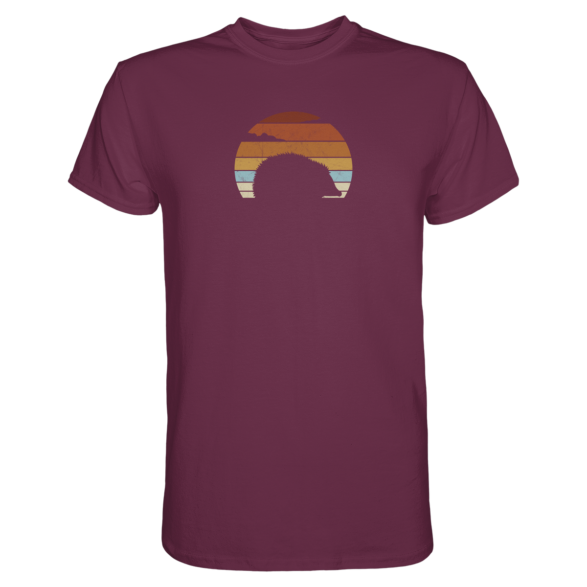 Retro Igel Silhouette im Sonnenuntergang - Premium Shirt