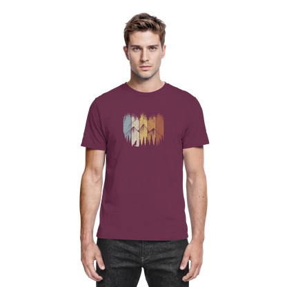 Retro Wald, Berge und Wolf  - Premium Shirt