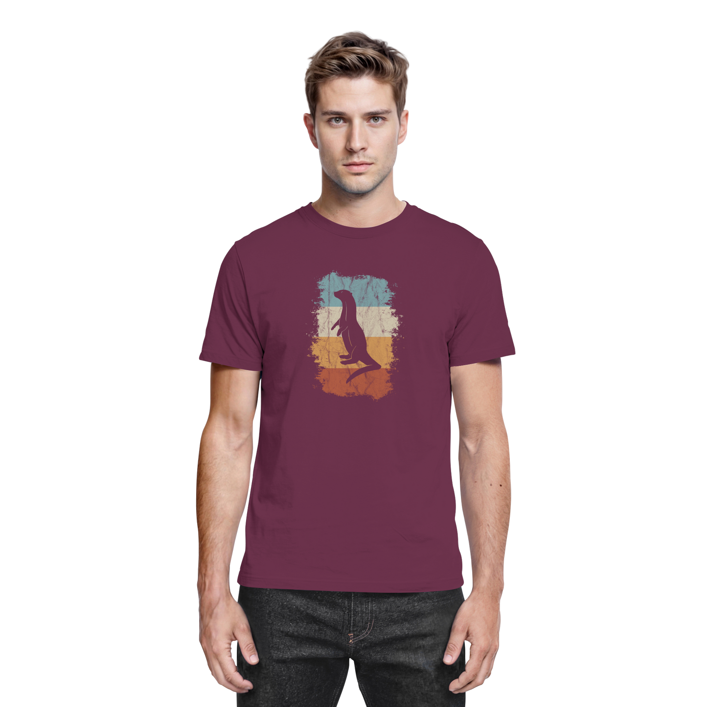 Retro Otter Fischotter Silhouette - Premium Shirt