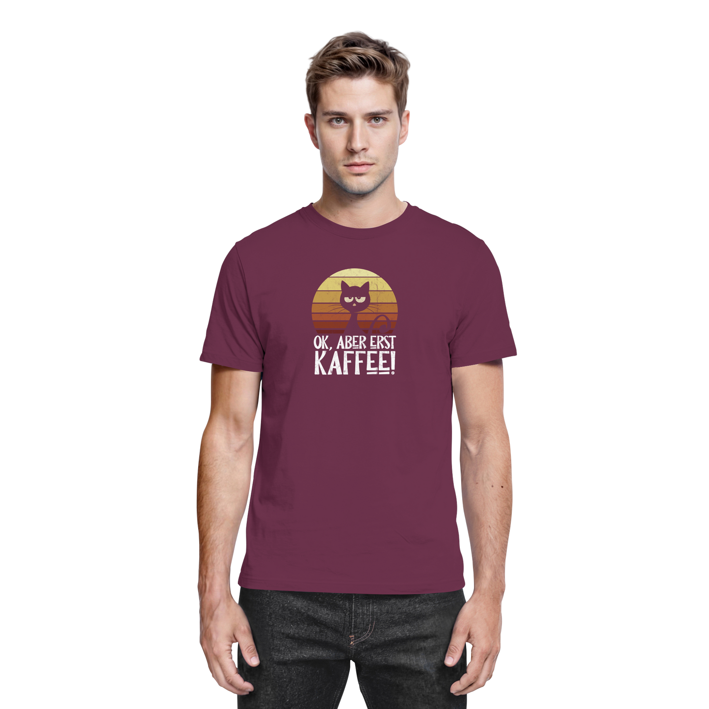 Ok, aber erst Kaffee | launische Katze - Premium Shirt