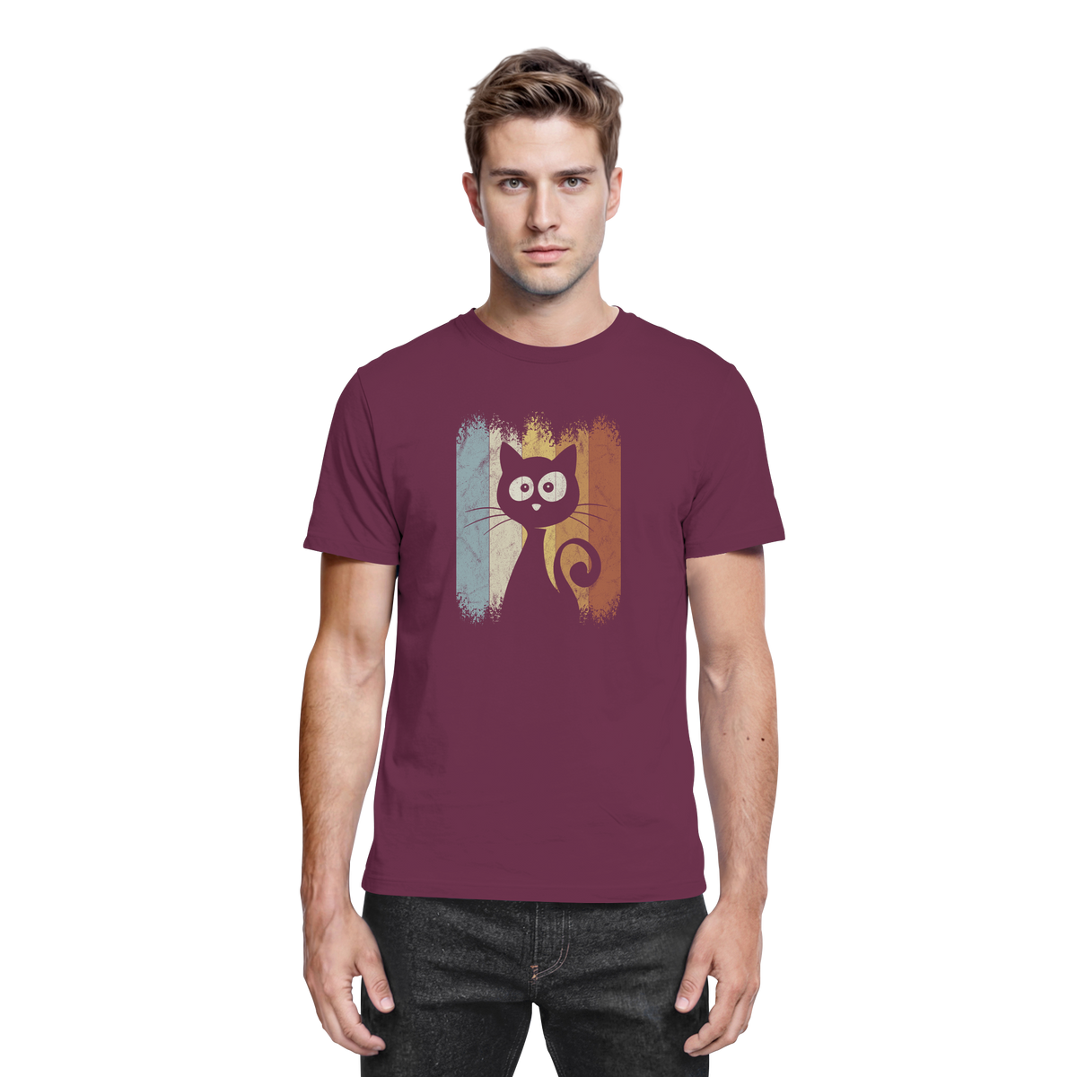 Retro Katze Silhouette - Premium Shirt
