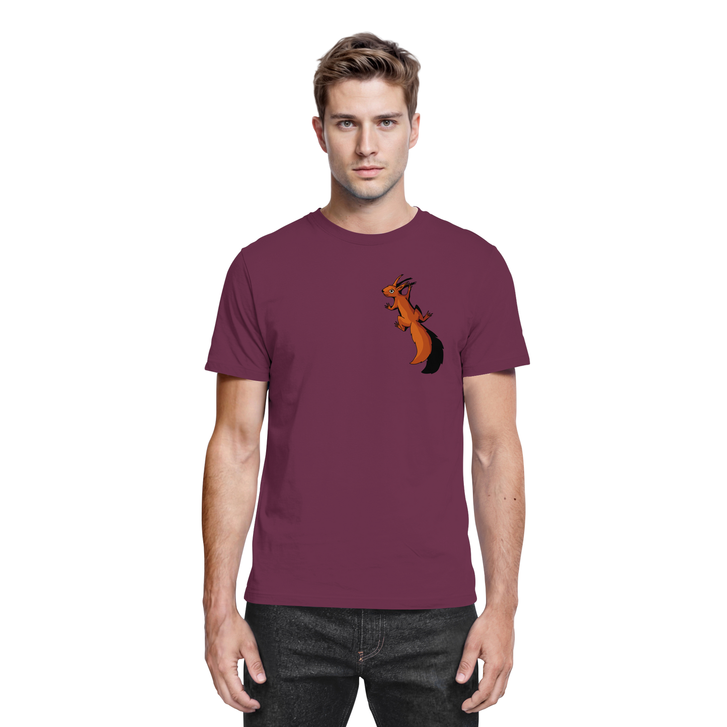 Süßes Eichhörnchen klettert - Premium Shirt