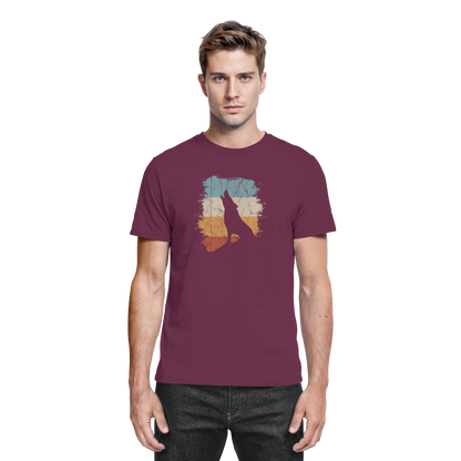Retro Style lässig heulender Wolf  - Premium Shirt