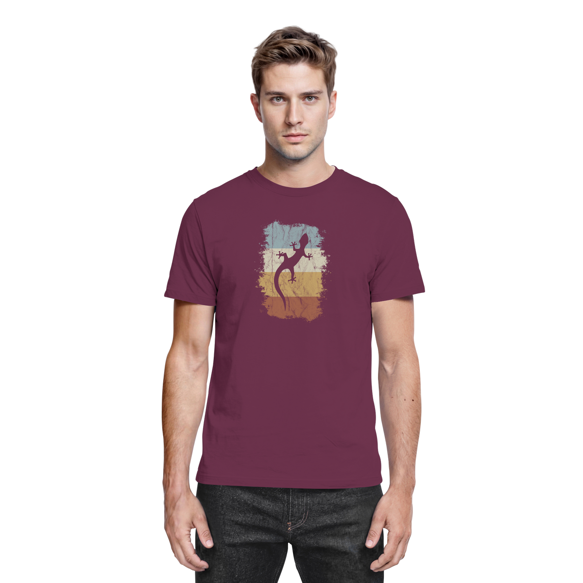 Retro Gecko Salamander Silhouette - Premium Shirt