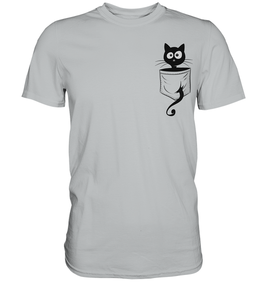 Schwarze Katze in der Tasche - Premium Shirt
