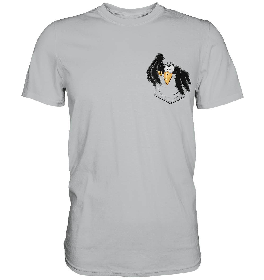 Kleiner Rabe | schwarze Krähe In Tasche - Premium Shirt