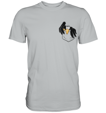 Kleiner Rabe | schwarze Krähe In Tasche - Premium Shirt