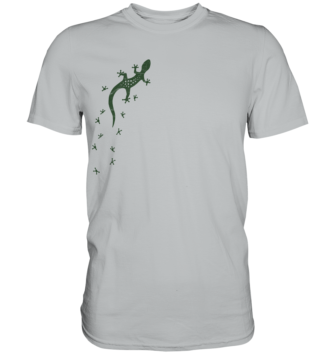 Gecko Eidechse Silhouette dunkel - Premium Shirt