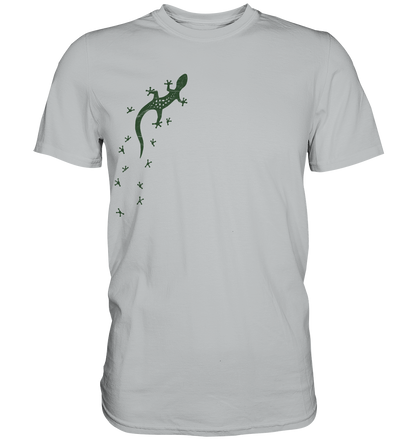 Gecko Eidechse Silhouette dunkel - Premium Shirt