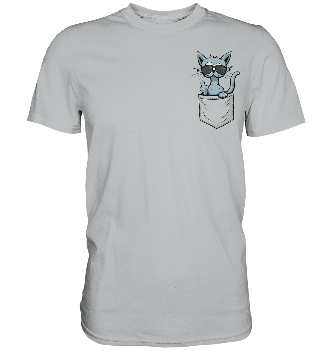 "Fuck Off" Mittelfinger Katze in der Tasche - Premium Shirt