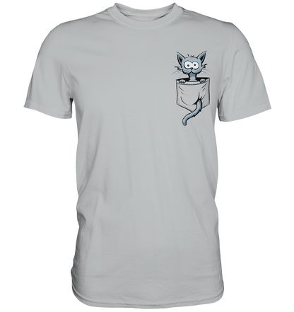 Verrückte Katze in Deiner Brust-Tasche - Premium Shirt