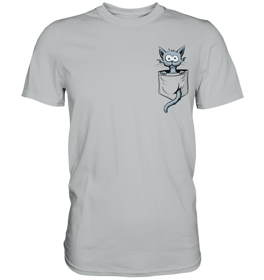 Verrückte Katze in Deiner Brust-Tasche - Premium Shirt