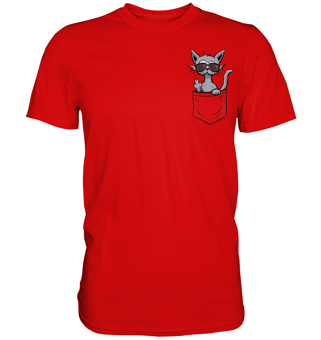 "Fuck Off" Mittelfinger Katze in der Tasche - Premium Shirt