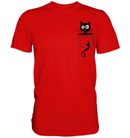 Schwarze Katze in der Tasche - Premium Shirt