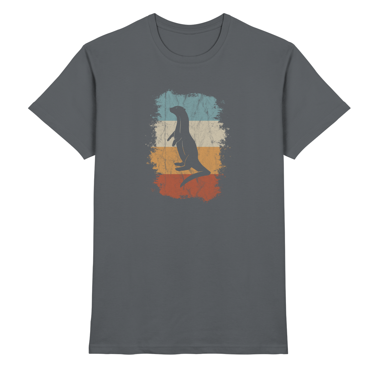 Retro Otter Fischotter Silhouette - Premium Shirt