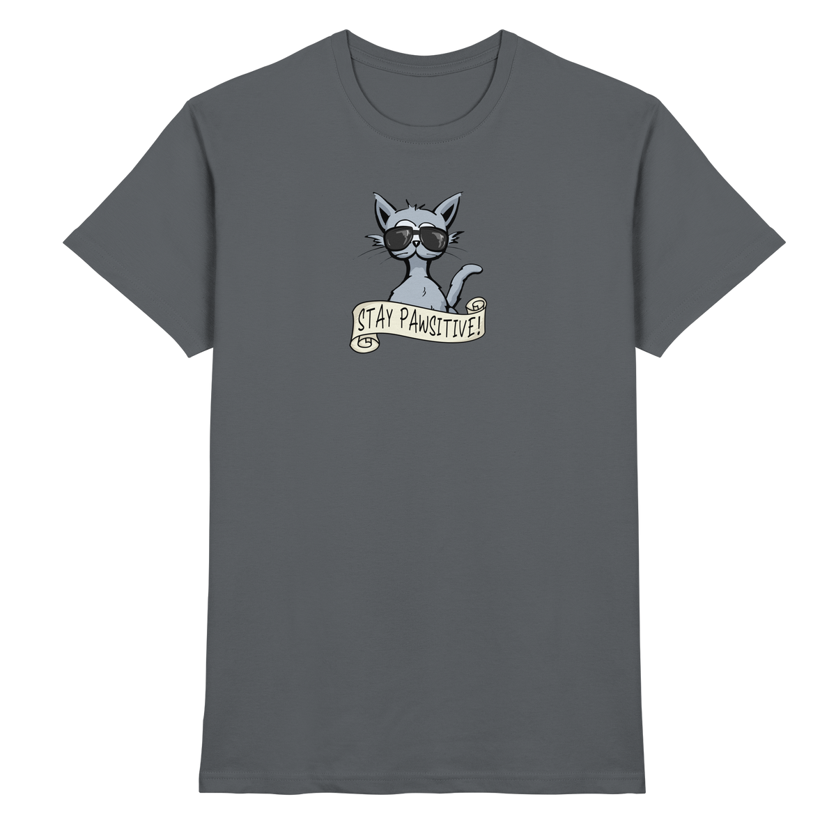 Stay Pawsitive Bleib lässig Hipster Katze - Premium Shirt