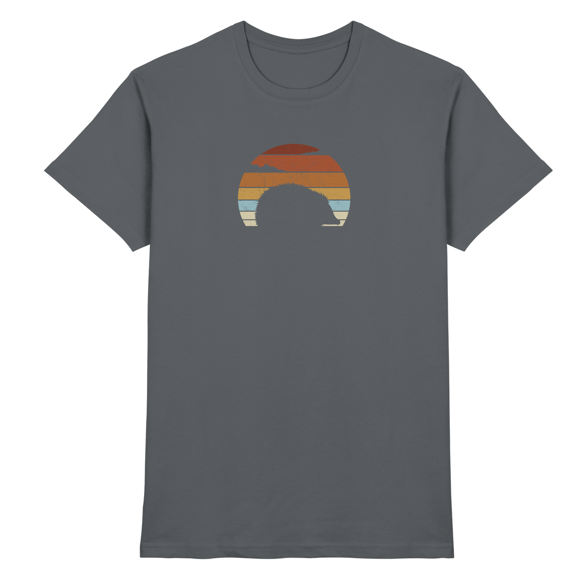Retro Igel Silhouette im Sonnenuntergang - Premium Shirt