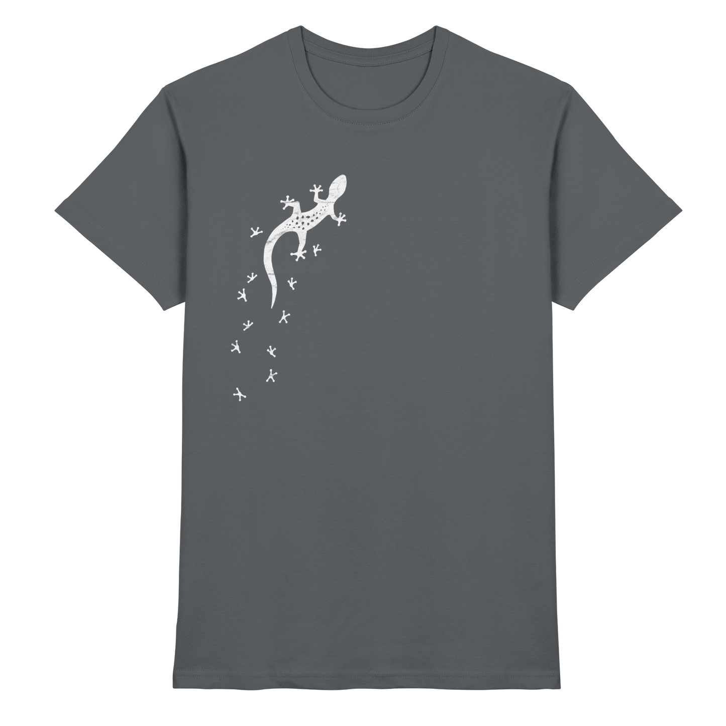 Gecko Eidechse Silhouette hell - Premium Shirt