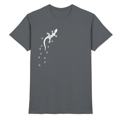 Gecko Eidechse Silhouette hell - Premium Shirt
