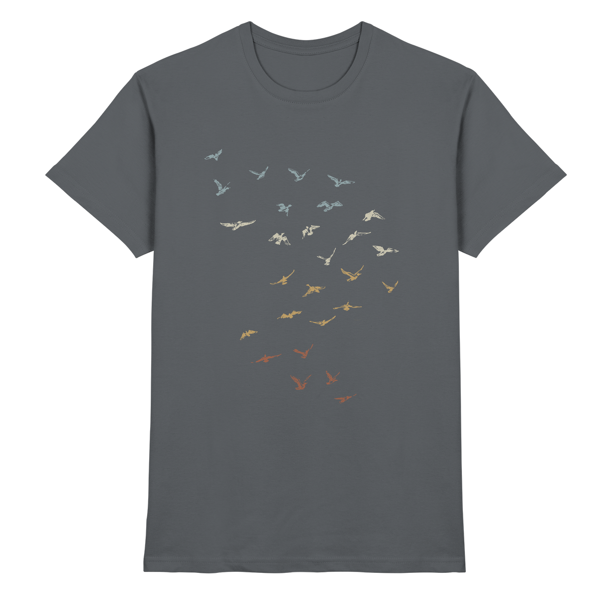 Retro Vogel Schwarm - Premium Shirt