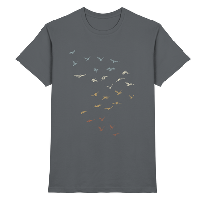 Retro Vogel Schwarm - Premium Shirt