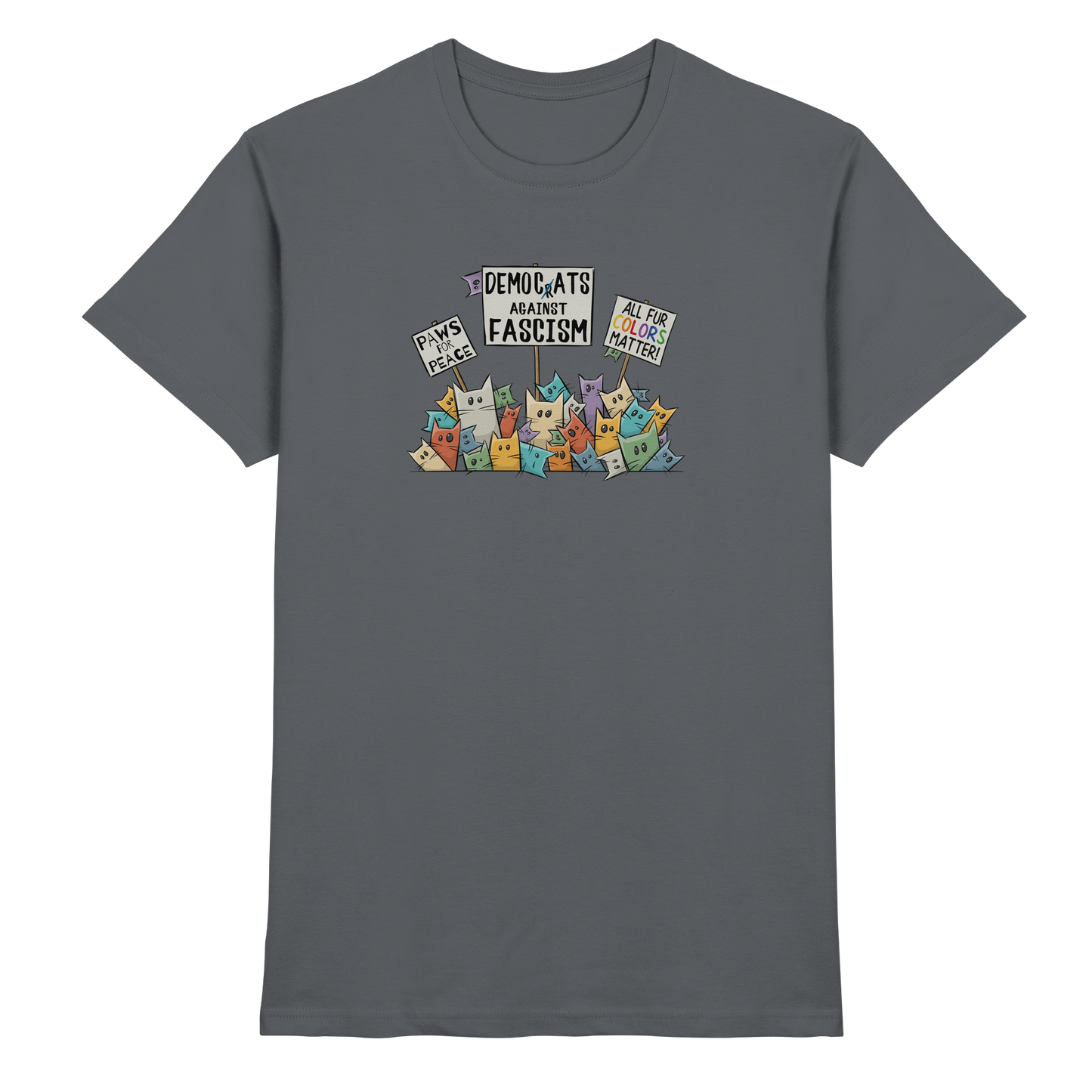 Demo-Katzen gegen Faschismus und für Vielfalt - Premium Shirt