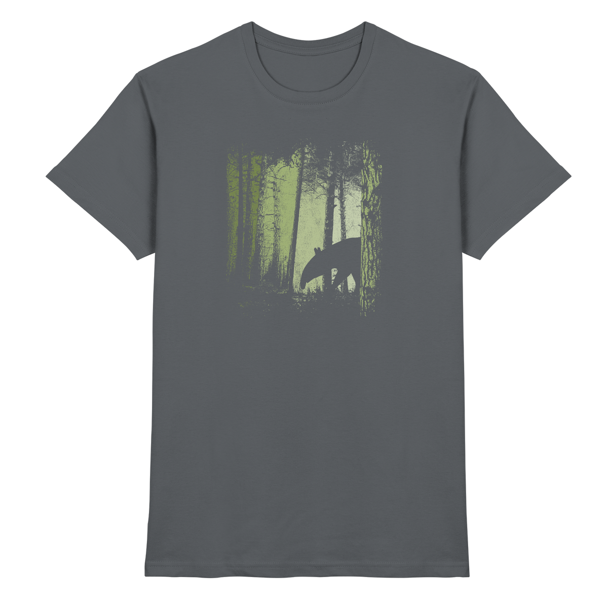 Lässiger Tapir im Zwielicht Wald - Premium Shirt