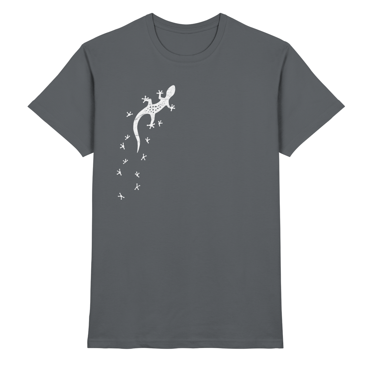 Gecko Eidechse Silhouette hell - Premium Shirt