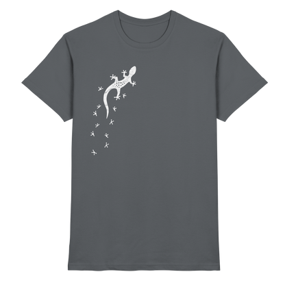 Gecko Eidechse Silhouette hell - Premium Shirt