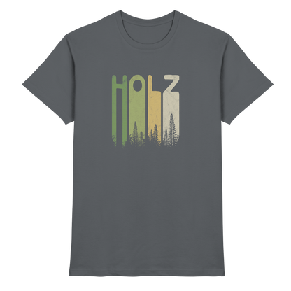 Holz Retro Wald Schriftzug - Premium Shirt