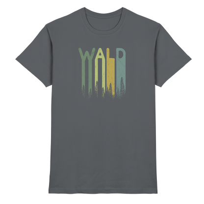 Wald Retro Forst Schriftzug - Premium Shirt