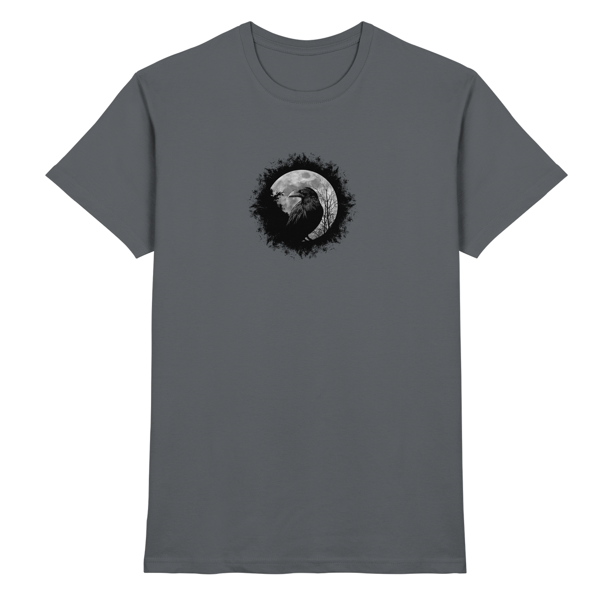 Schwarzer Rabe bei Vollmond  - Premium Shirt