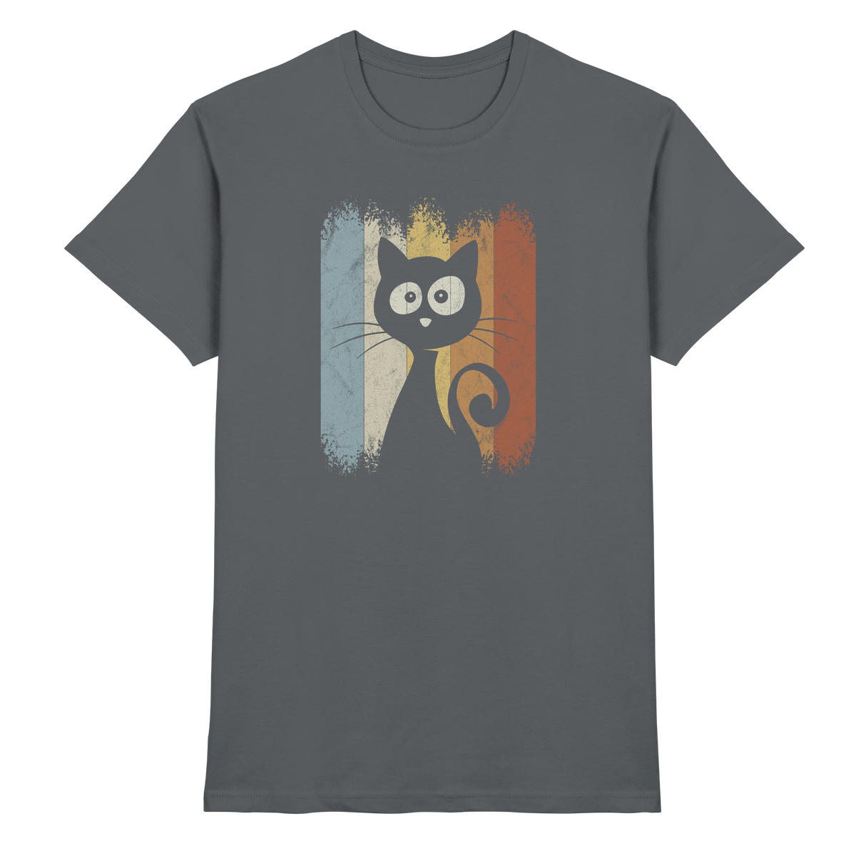 Retro Katze Silhouette - Premium Shirt
